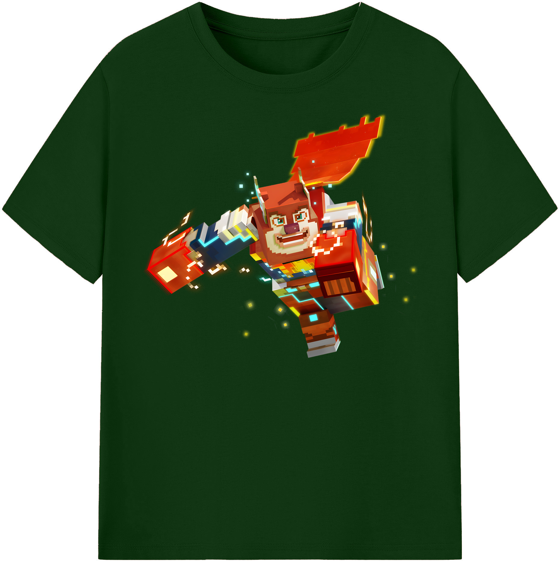 （画像用） マインクラフト ブロックの世界 Minecraft MC Block world 綿100％半袖Tシャツ（フロントプリント）